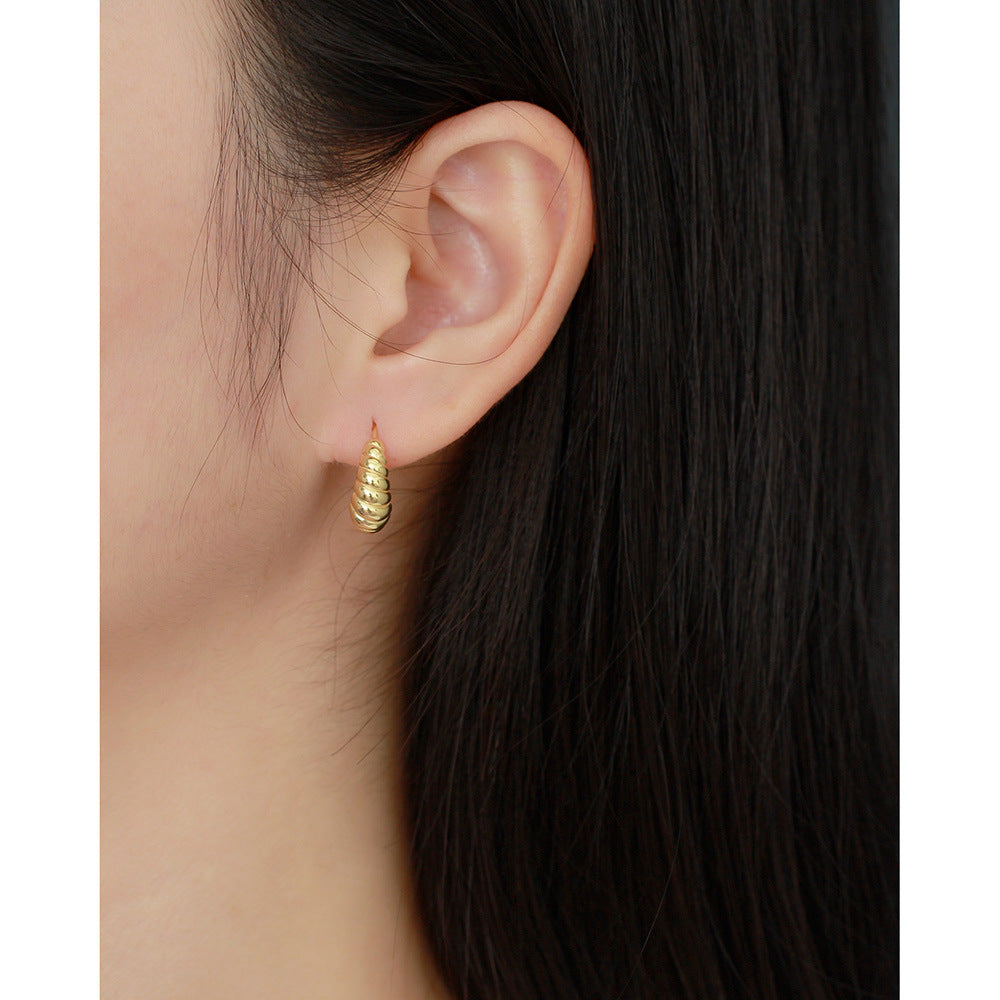 Geometric S925 Sterling Silver Stud Earrings for Women with Plated Finish — Minimalist Fashion-Forward Ear Jewelry