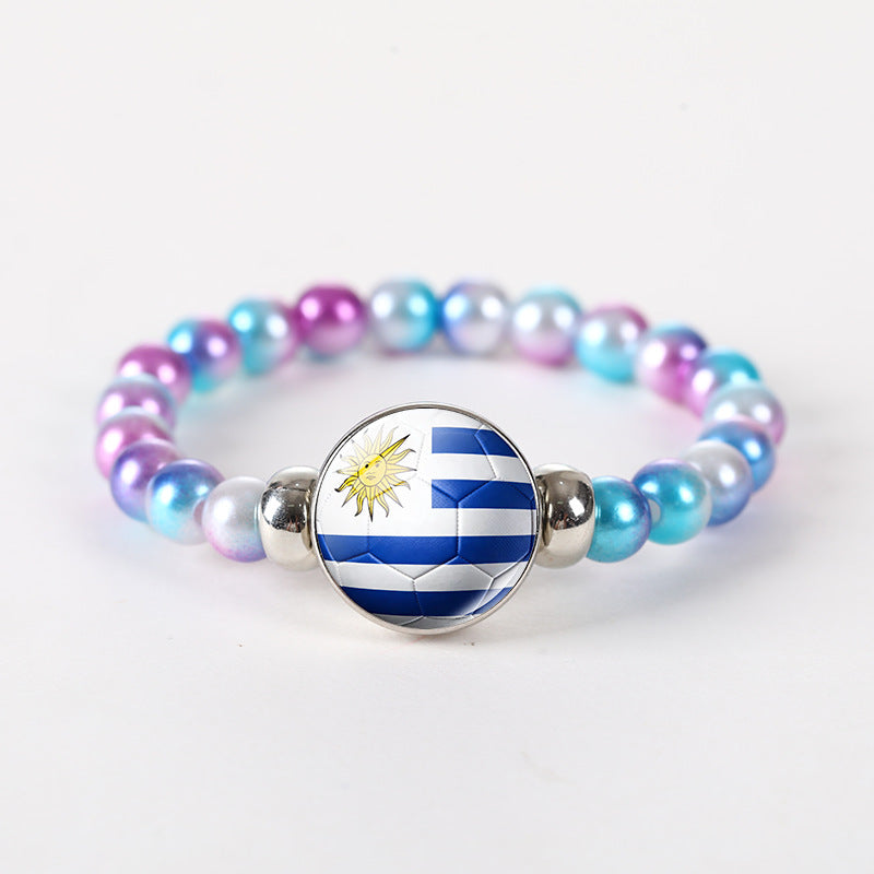 Bracciale unisex rotondo geometrico con perline di cristallo