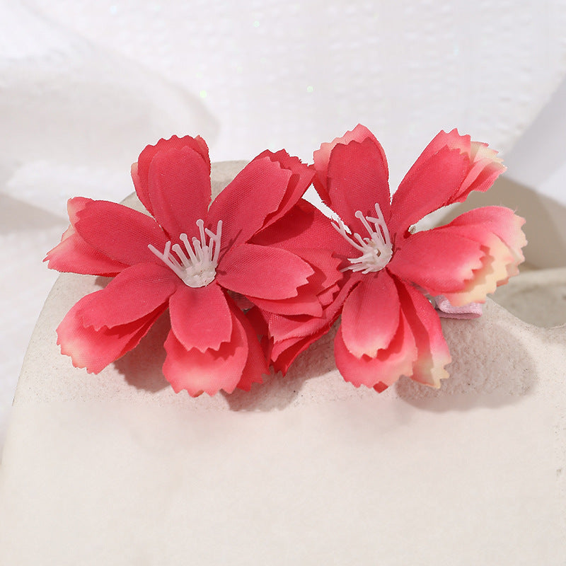 Cute Floral Hair Clip for Kids in Spring Pastel Gradient Colors with Metal Base and Flower Accent Design