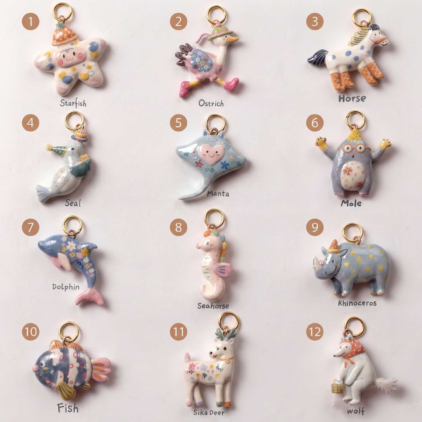 Sweet Animal Shape Stainless Steel Drip Oil Plated Pendant Charm Bar