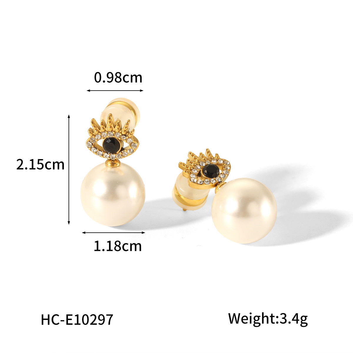 Orecchini a perno da donna in acciaio inossidabile a forma di cuore e fiocco in stile francese retrò con dettagli in perle e intarsi in strass