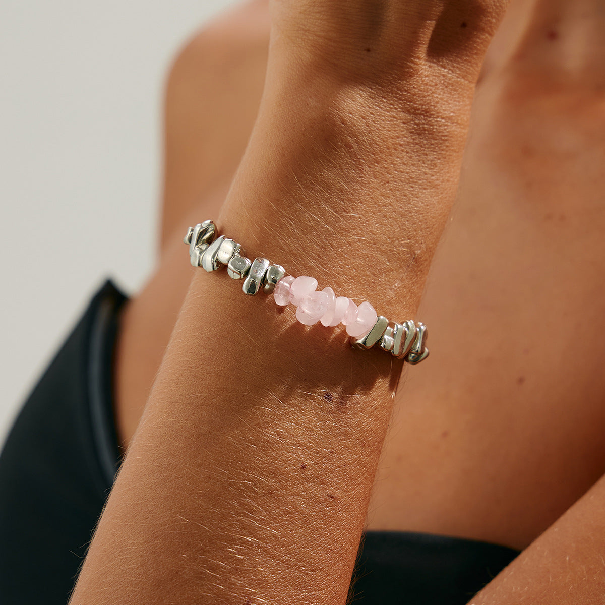 Sweet Minimalist Geometric Oval CCB Acrylic Plated Bracelet for Women