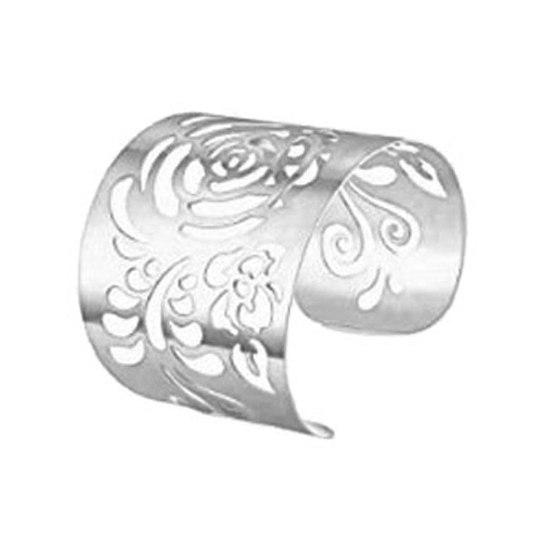 Geometric Hollow Out Plated Metal Cuff Bracelet for Women