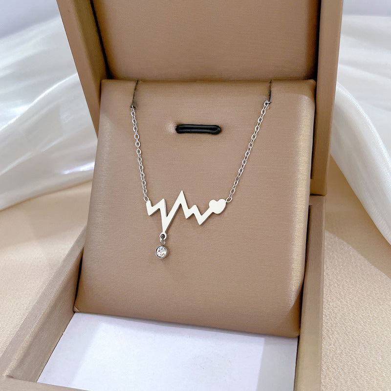 Collana in acciaio al titanio geometrica minimalista per unisex con catena irregolare
