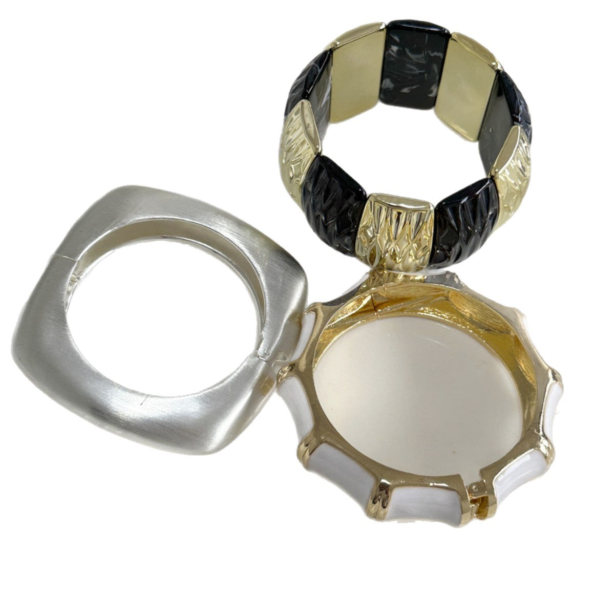 Vintage Geometric Enamel Plated Alloy Bracelet for Women