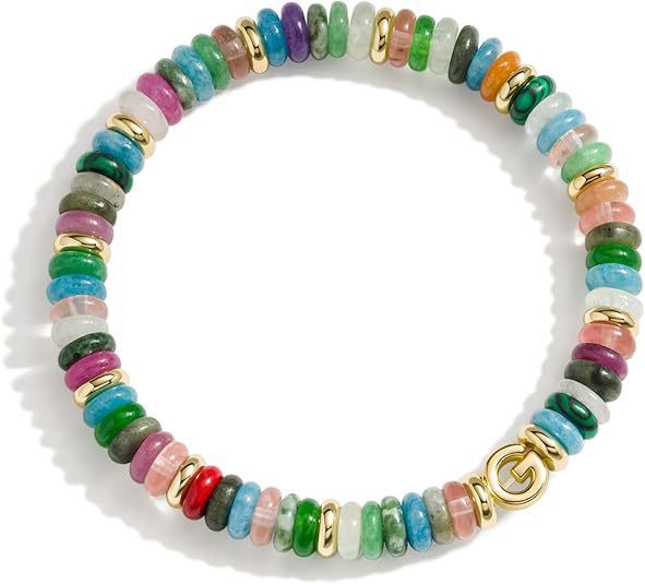 Bohemian Sweet Natural Gemstone Letter Beaded Bracelet for Women