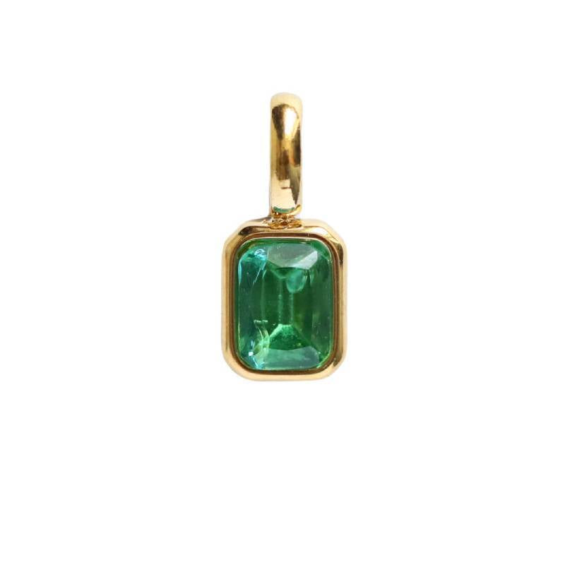 Minimalist Square Geometric Stainless Steel PVD Gold Plated Charm Bar Necklace for Unisex
