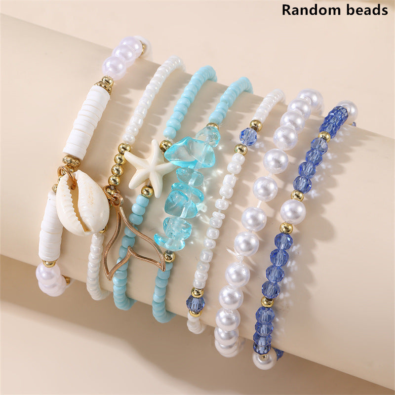 Pulsera de cuentas de resina en forma de estrella minimalista para niñas, conjunto de pulseras de moda hechas a mano para niños para combinar, regalo de cumpleaños