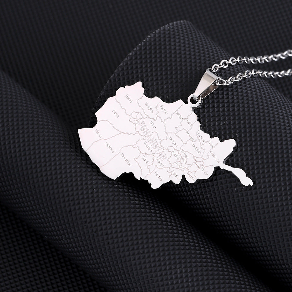 Collar Colgante Geométrico de Acero Inoxidable con Dije de Acero de Titanio, Acabado Galvanizado, Cadena O, Accesorio de Moda Unisex
