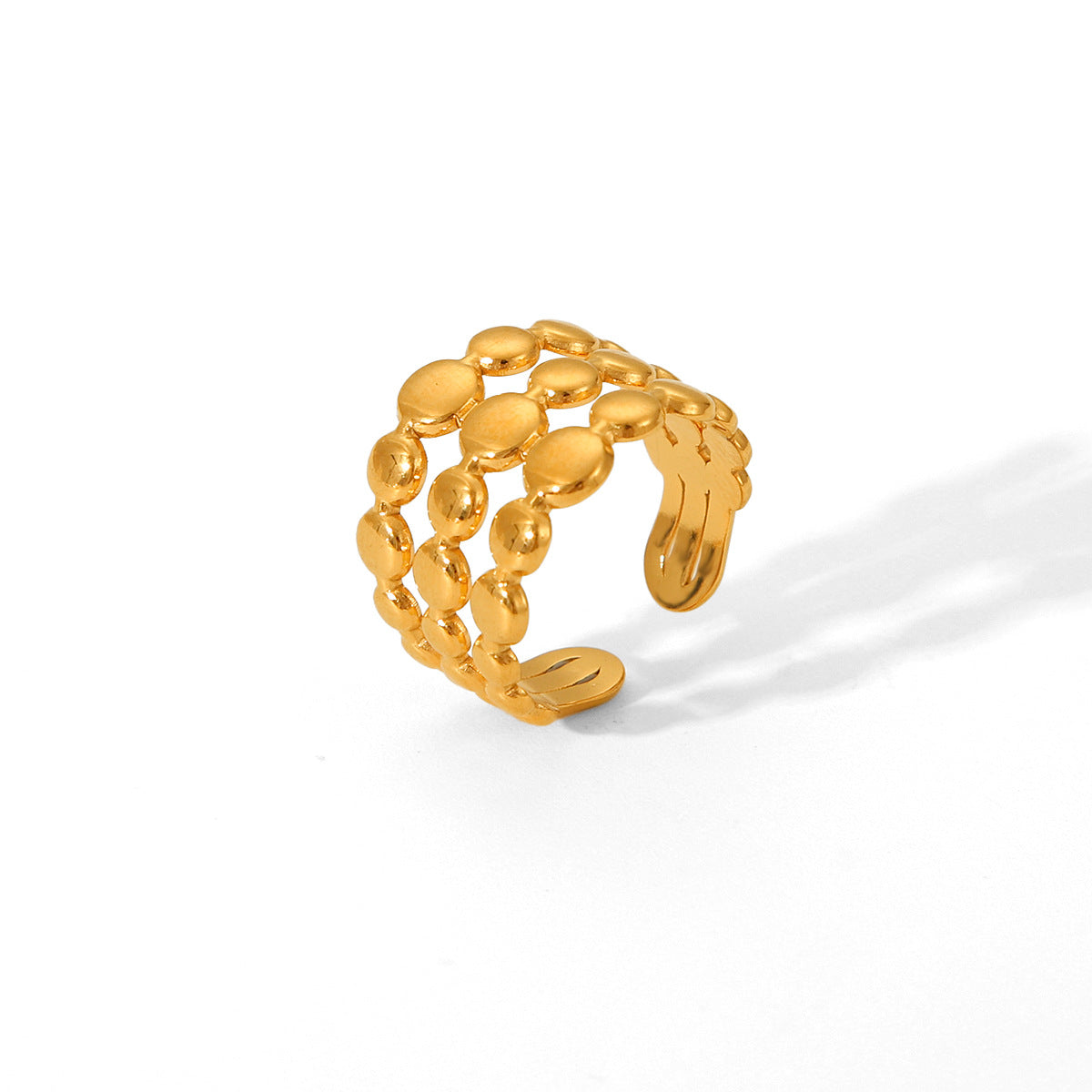 Fashionable Geometric Open Ring 18K Gold Plated Stainless Steel Women's Jewelry