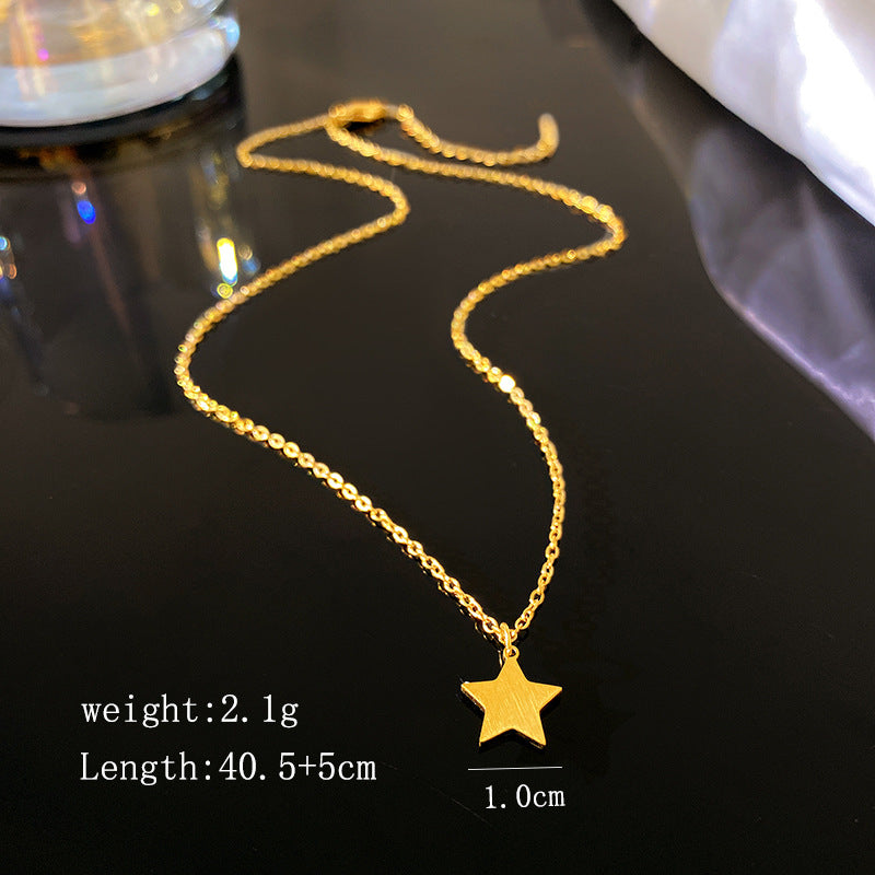 Minimalist Luxury Star Titanium Steel Plated Necklace Unisex