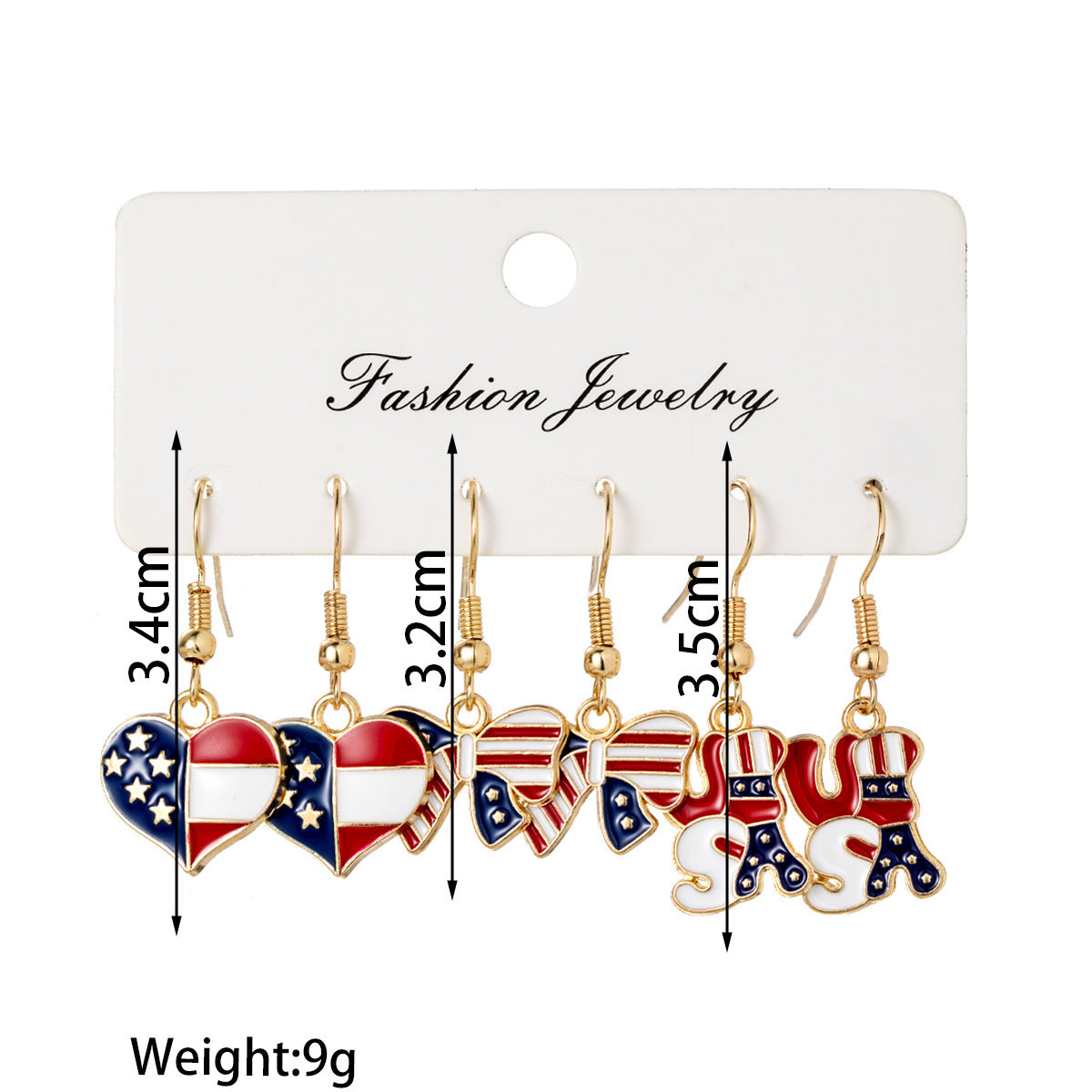 Plated Alloy Geometric Earrings with Flag Boot Hat Charms for Women