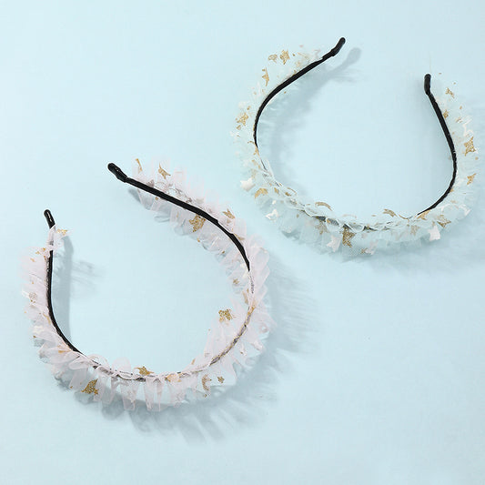 Diadema de tul con estrellas estilo cuento de hadas para niñas, para fiestas, festivales y actuaciones en el escenario