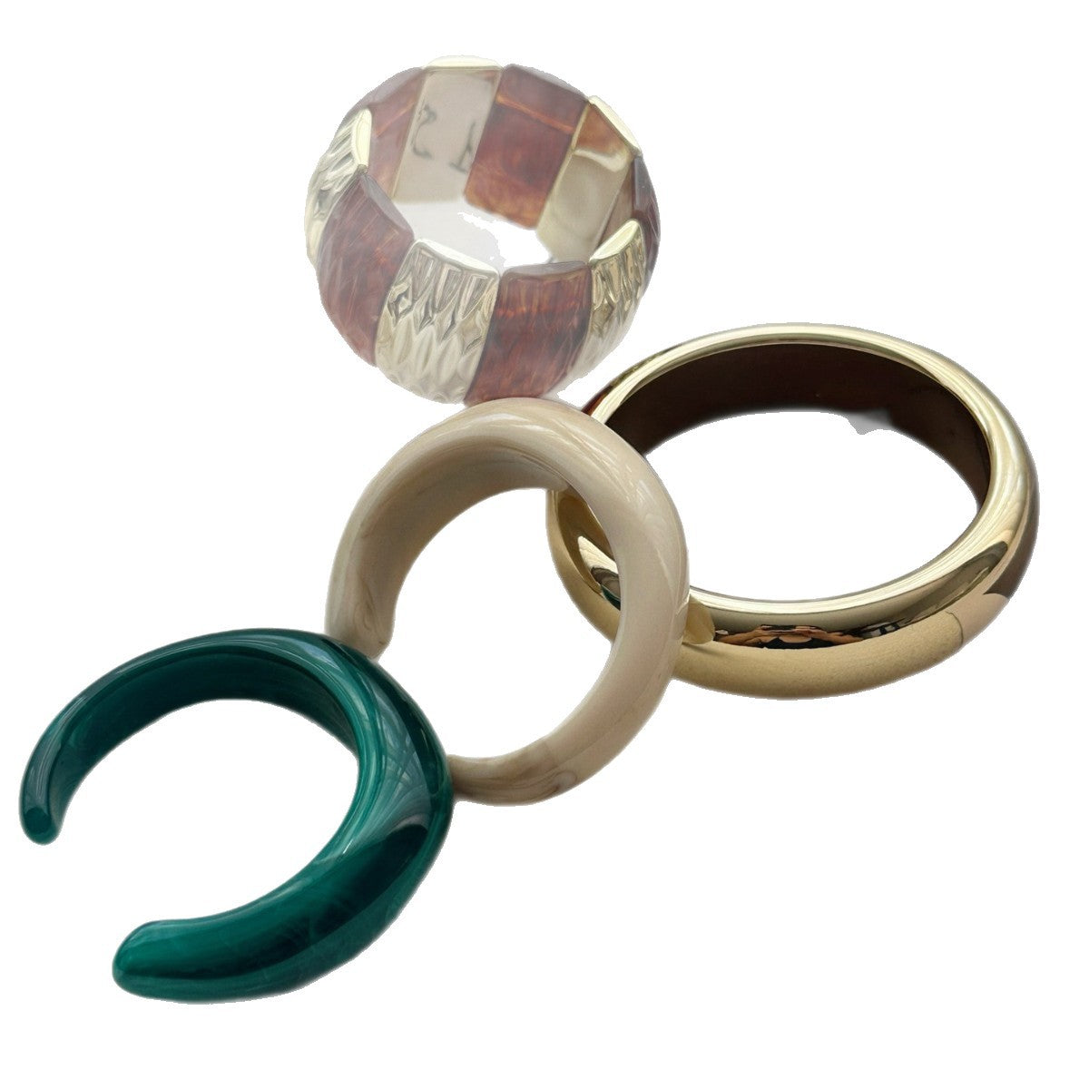 Luxury Brown Square Resin Drip Oil Bracelet for Women