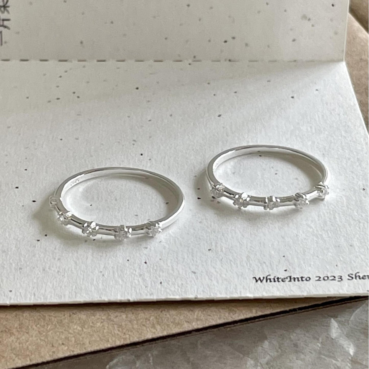 Minimalist Heart-Shaped 925 Sterling Silver Zirconia Ring with Beveled Square Facets for Women