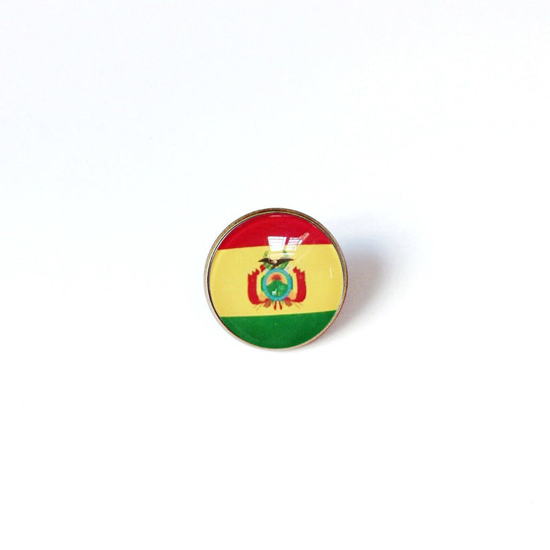 Pin de Solapa de Aleación Esmaltado Personalizado con Diseño de Bandera del Mundo para Hombres y Mujeres