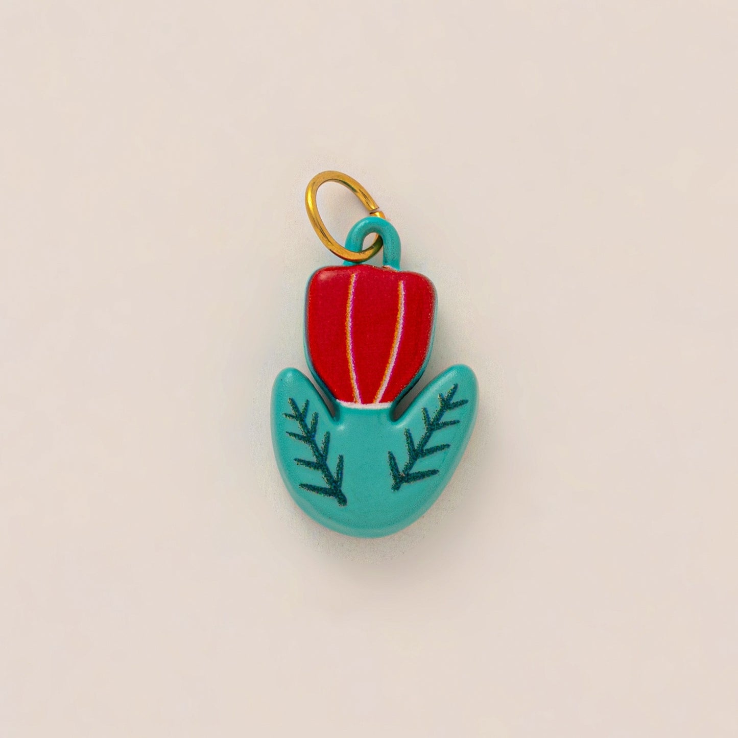 Vintage 18K Gold Plated Stainless Steel Gemstone Inlay Sunflower Palm Tree Star Animal Charm Bar
