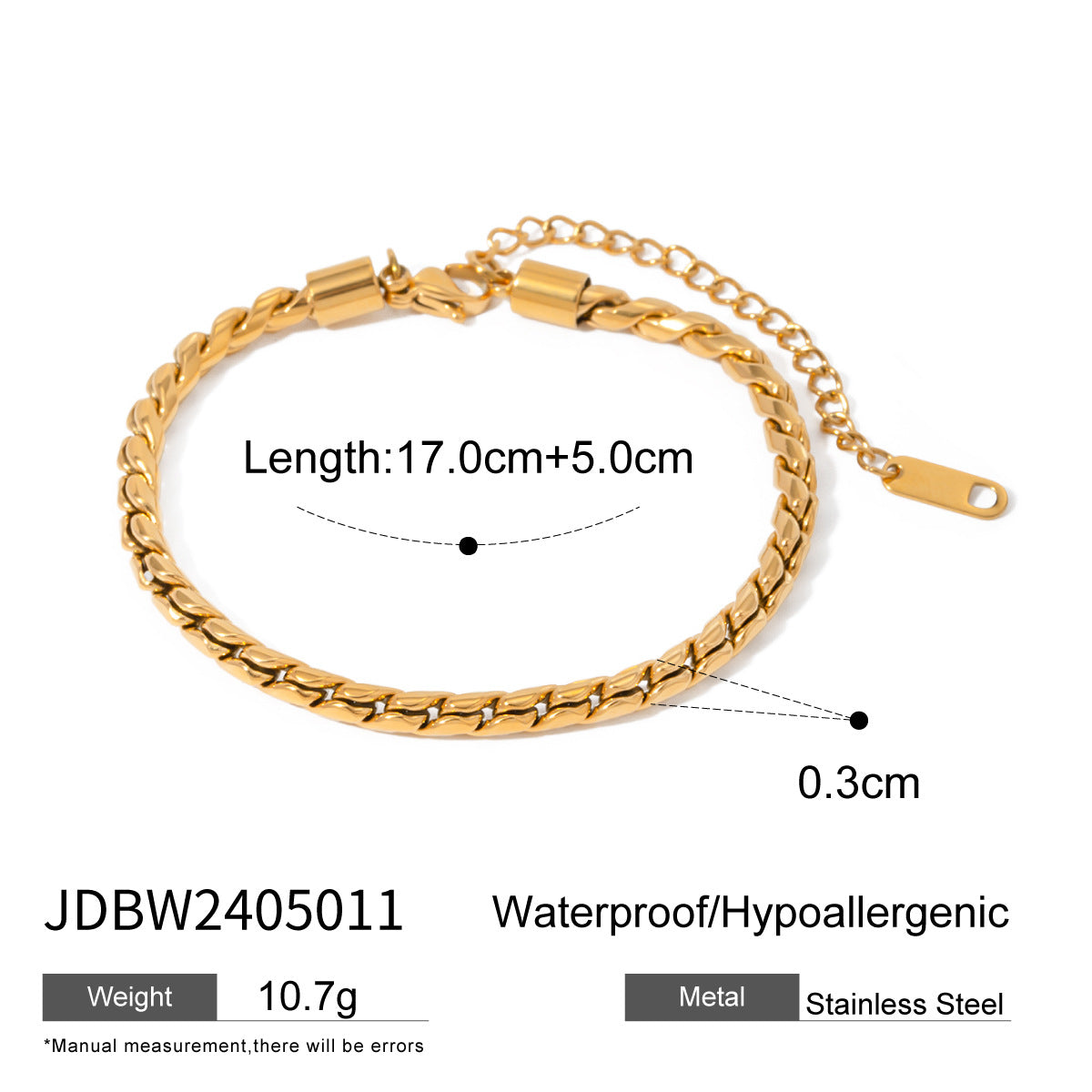 Minimalist Cold Style 18K Gold Plated 3mm Snake Chain Stainless Steel Necklace for Women and Men