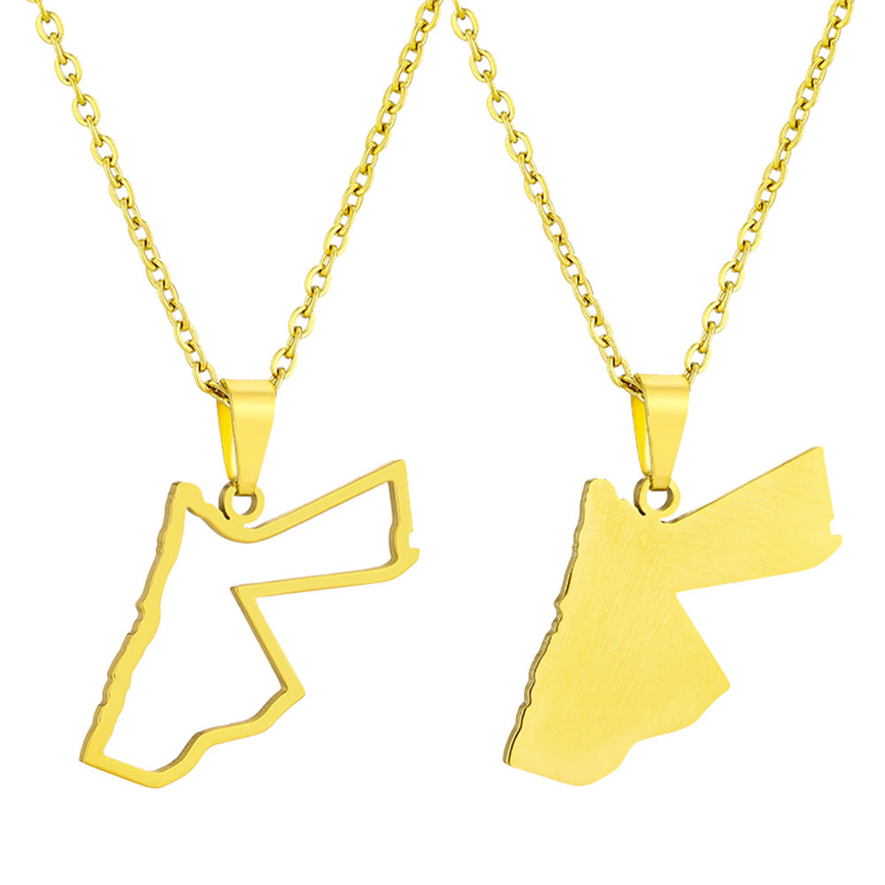 Collana con ciondolo geometrico per donna e uomo, catena a medaglione in acciaio inossidabile con ciondolo in acciaio al titanio e finitura galvanica