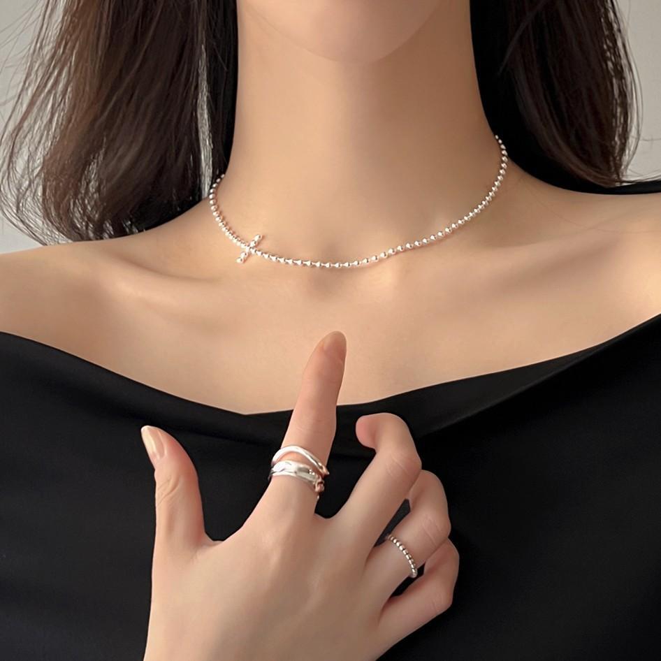 Minimalist 925 Sterling Silver Round Ball Chain Necklace
