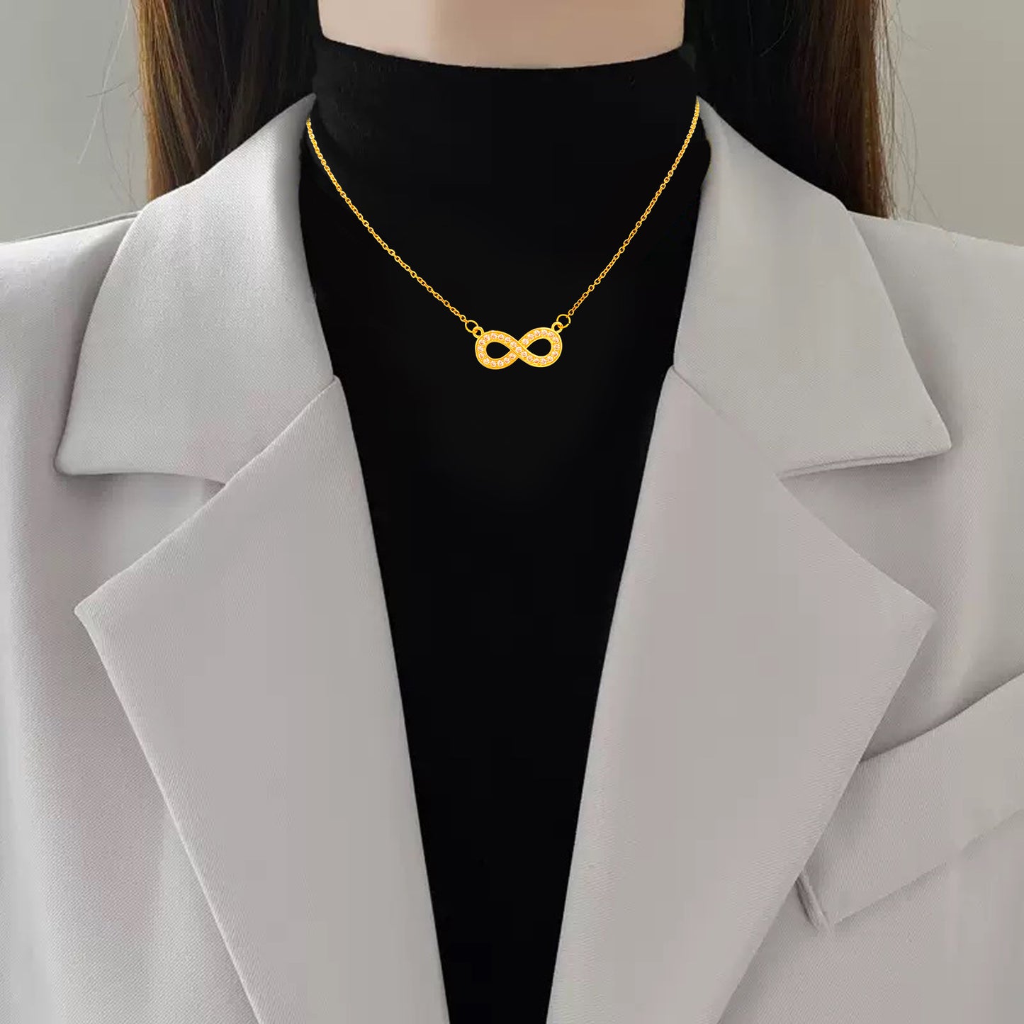 Sweet Minimalist Hollow Bow Titanium Steel Plated Necklace with Brass Pendant Cable Chain Unisex