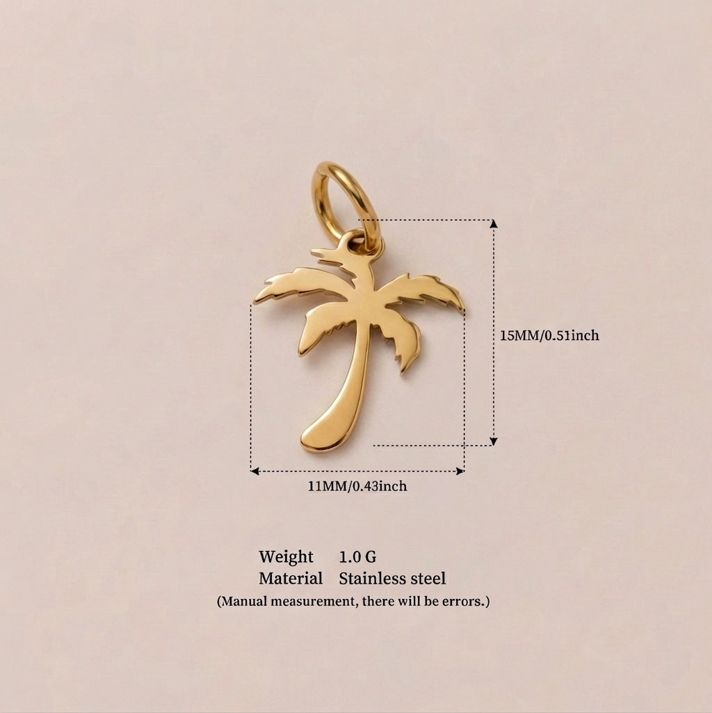 Colgante Vintage de Acero Inoxidable Bañado en Oro de 18K con Dije de Barra para Mujer