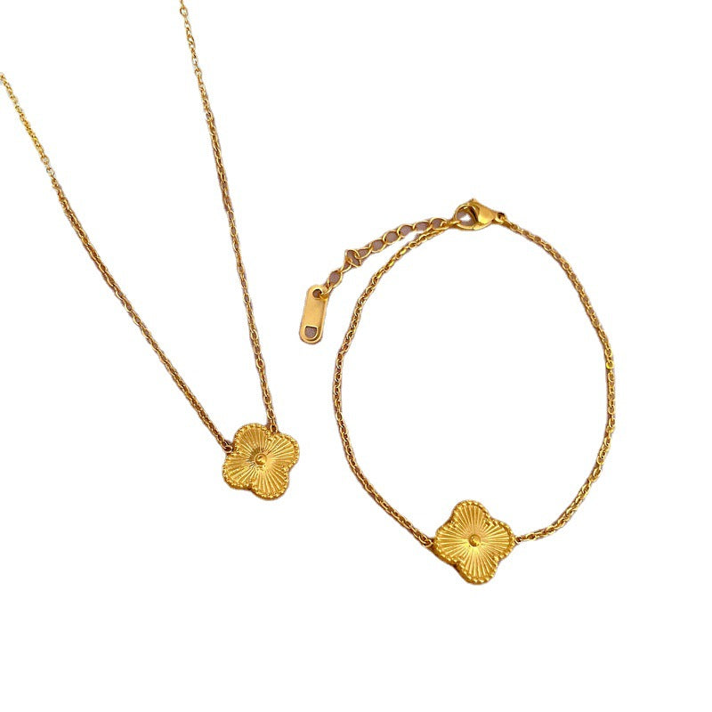 Minimalist Plated Titanium Steel Geometric Collar Necklace for Women