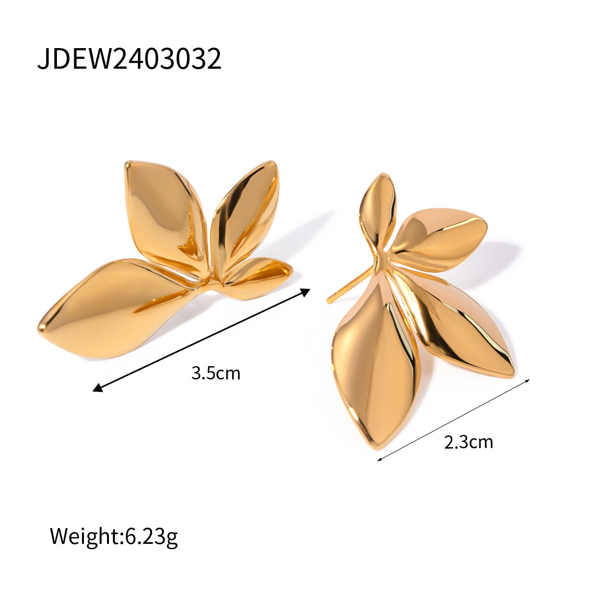 Luxury Geometric Plated Stainless Steel Titanium Stud Earrings for Women