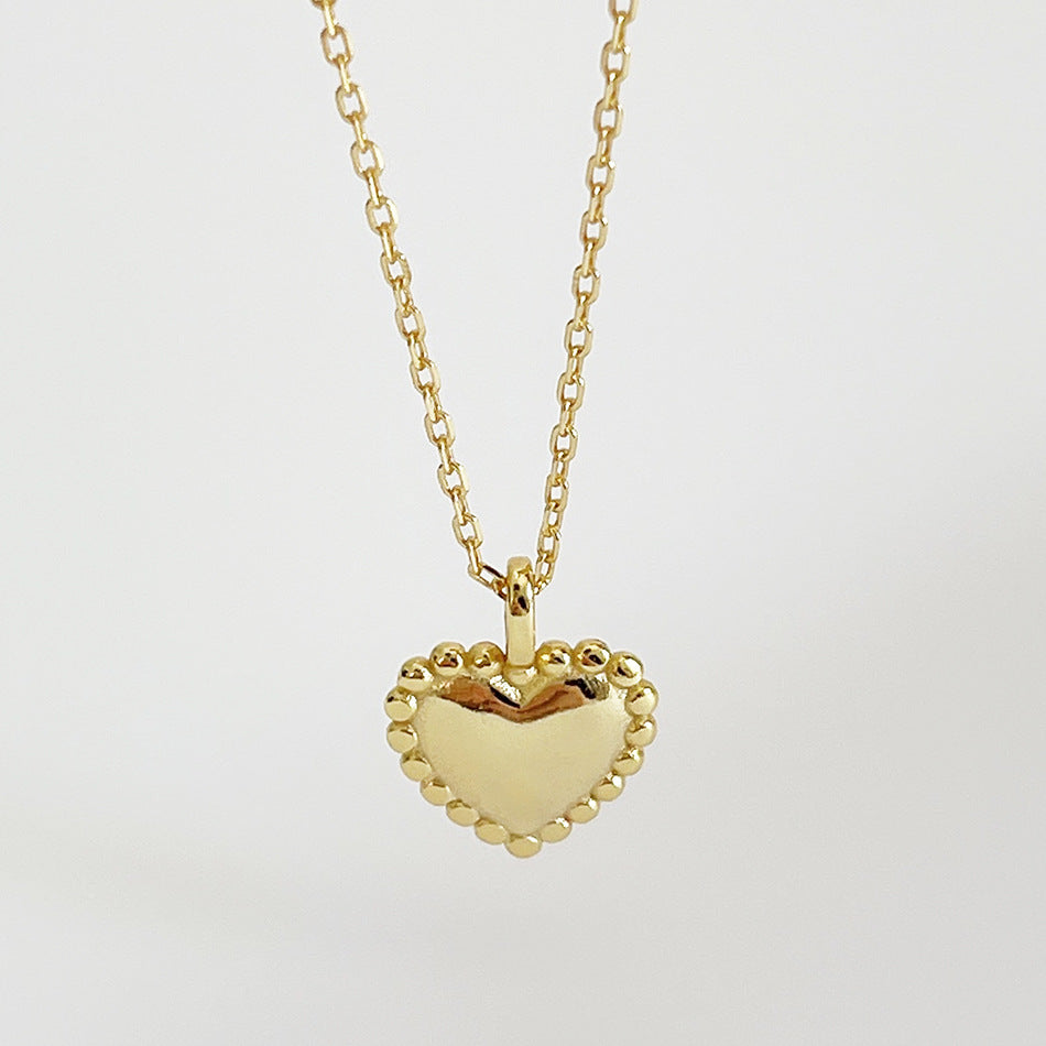 Collana Minimalista Cuore in Argento Sterling 925 Placcato Oro con Ciondolo a Catena