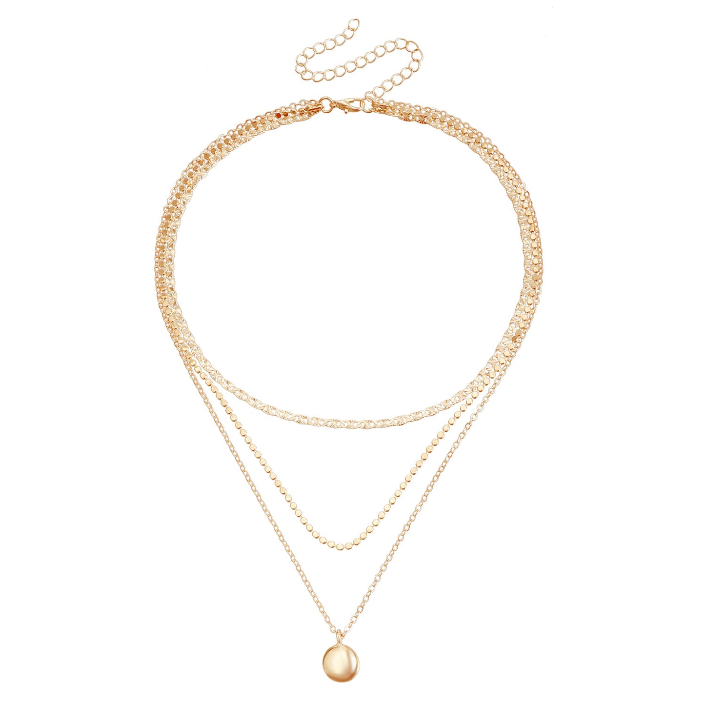 Collar con colgante de aleación con diseño geométrico y en forma de corazón, estilo étnico retro para mujer, con acabado chapado y cadena a la altura de la clavícula
