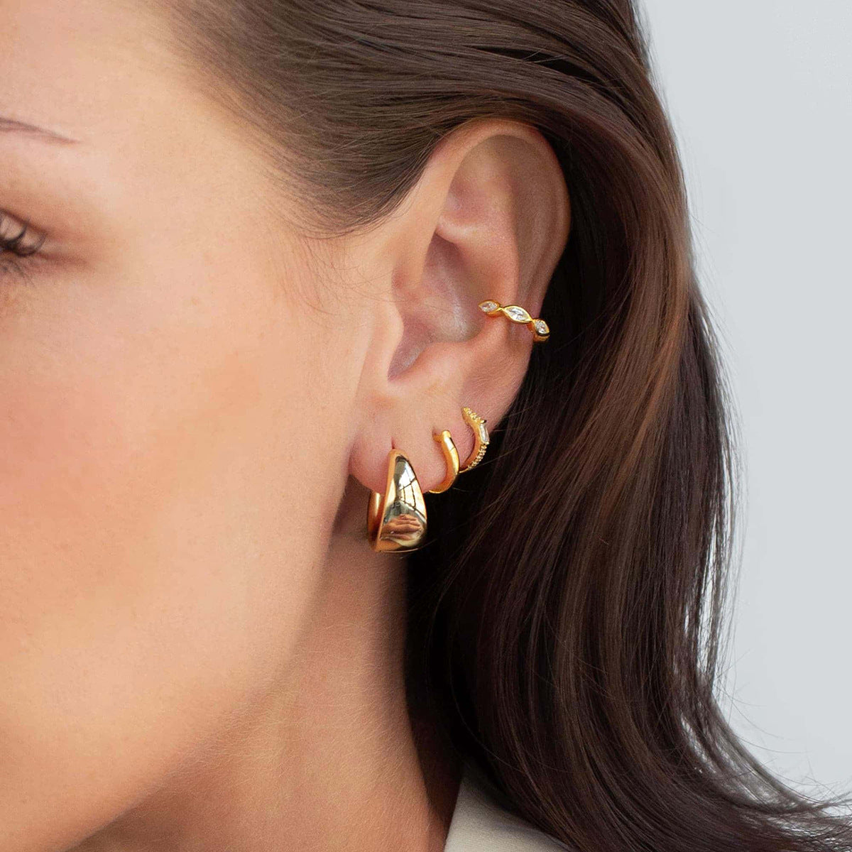 Pendientes de aro de acero inoxidable geométricos para mujer con acabado chapado, aretes minimalistas de lujo