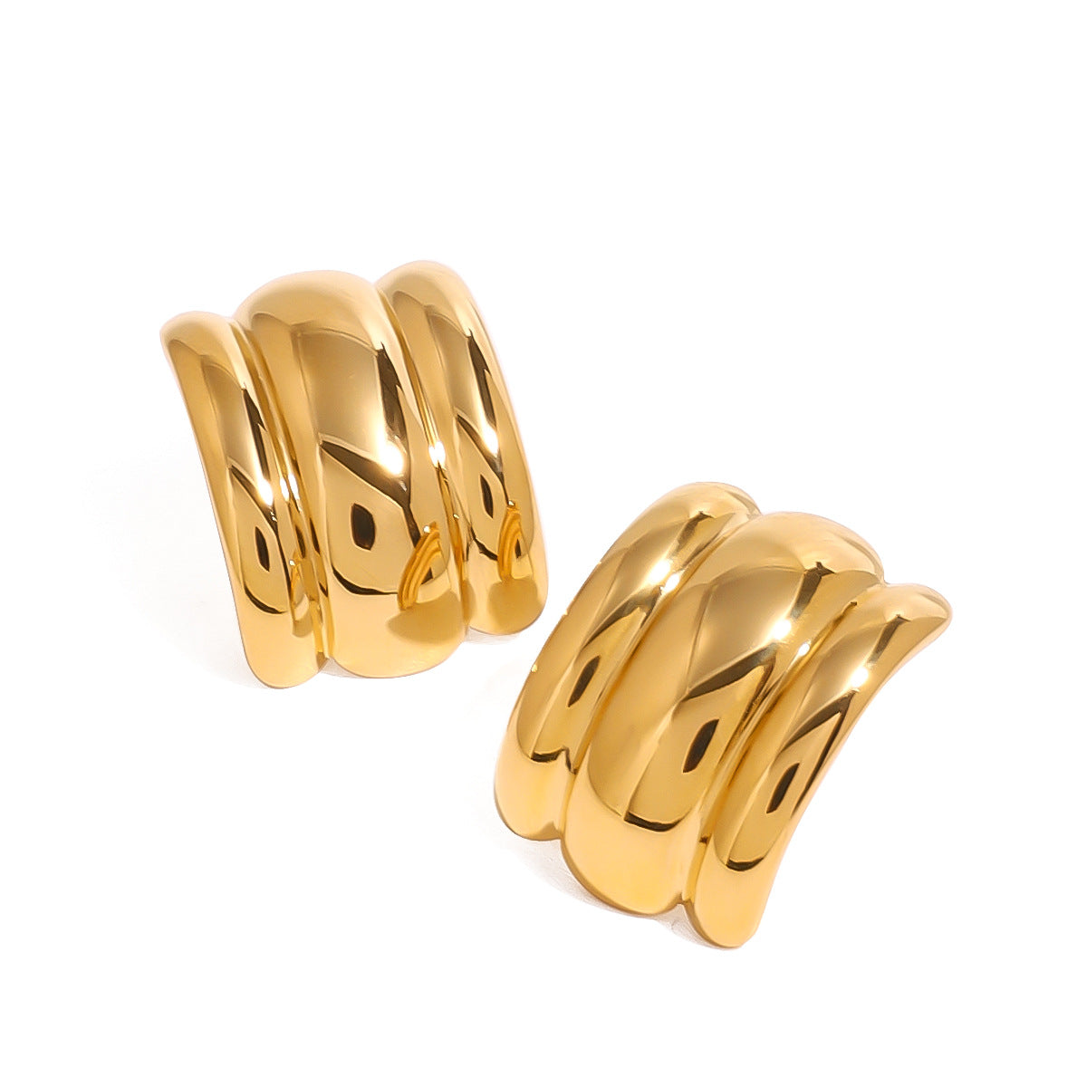 Pendientes de Aro Minimalistas Geométricos Chapados en Acero Inoxidable para Mujer