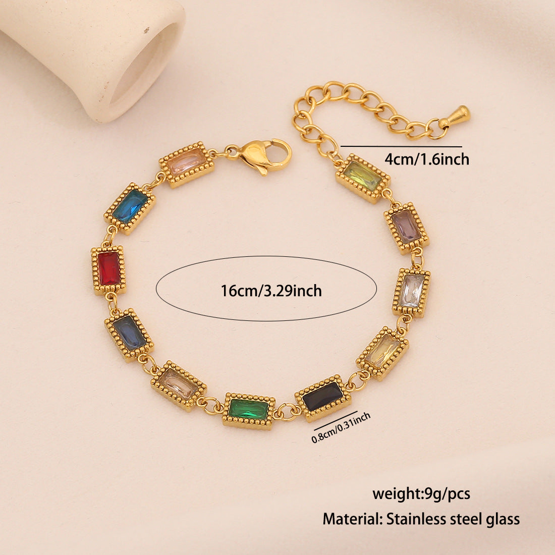 Pulsera de acero inoxidable chapado con forma de gota de agua minimalista a la moda para mujer