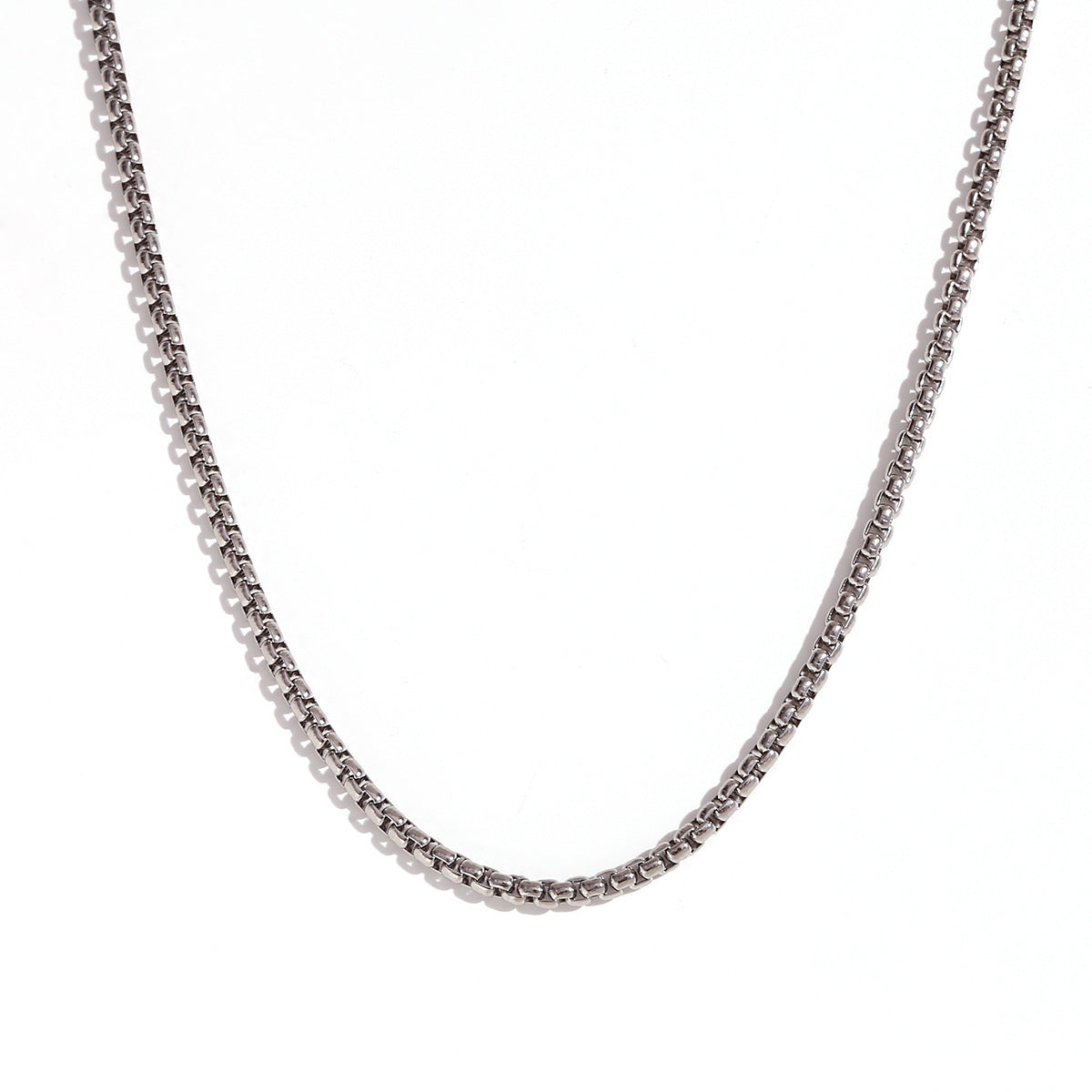 Minimalist Geometric Titanium Steel Plated 18K Gold Pearl Chain Necklace for Women