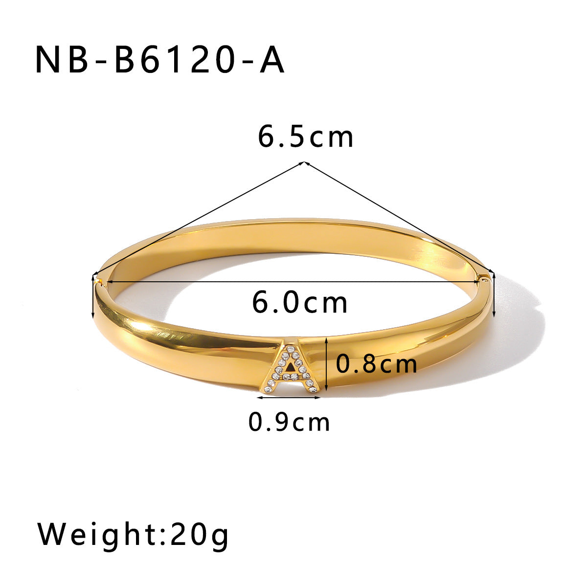 Ins Style Geometric Letter Bracelet for Women in Stainless Steel with Rhinestone Inlay and 18K Gold Plating
