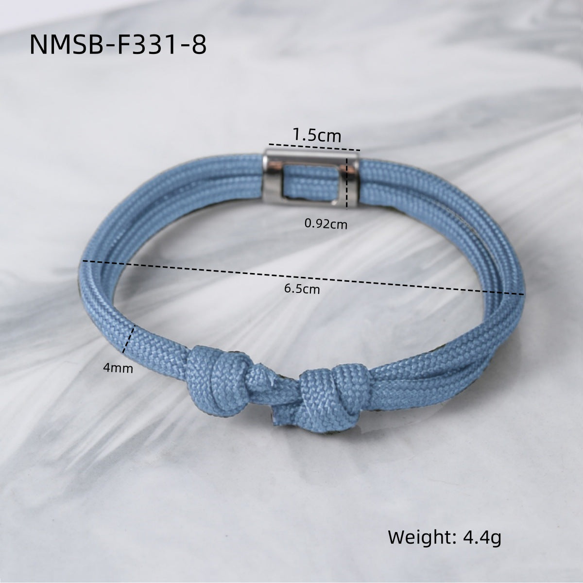 Fashion 18K Gold Plated Titanium Steel Adjustable Colorful Rope Bracelet Unisex Engravable Jewelry