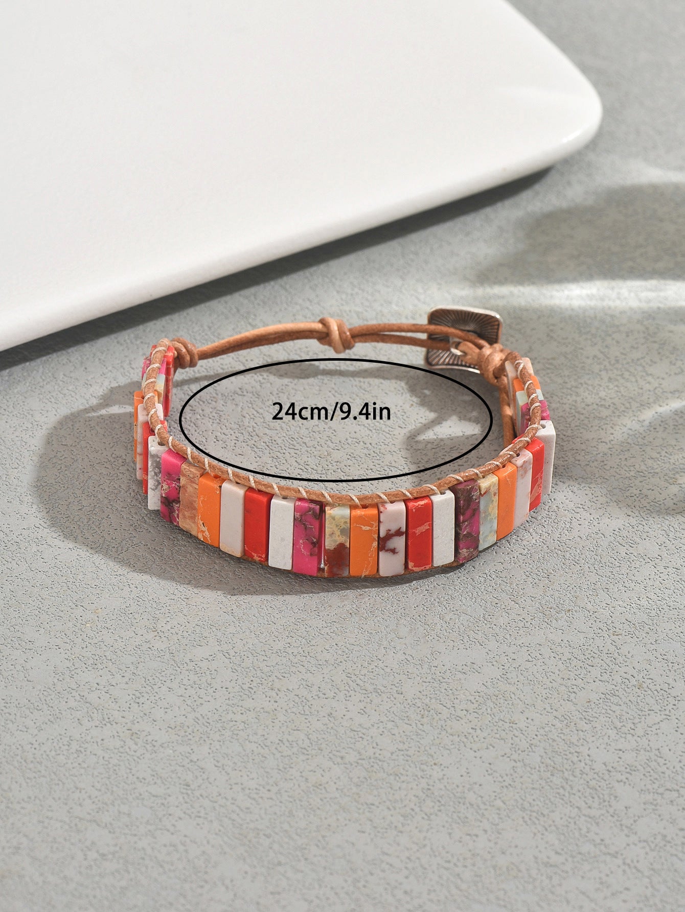 Geometric Style Women's Bracelet with Natural Stone Beads and Woven Design for Everyday Wear
