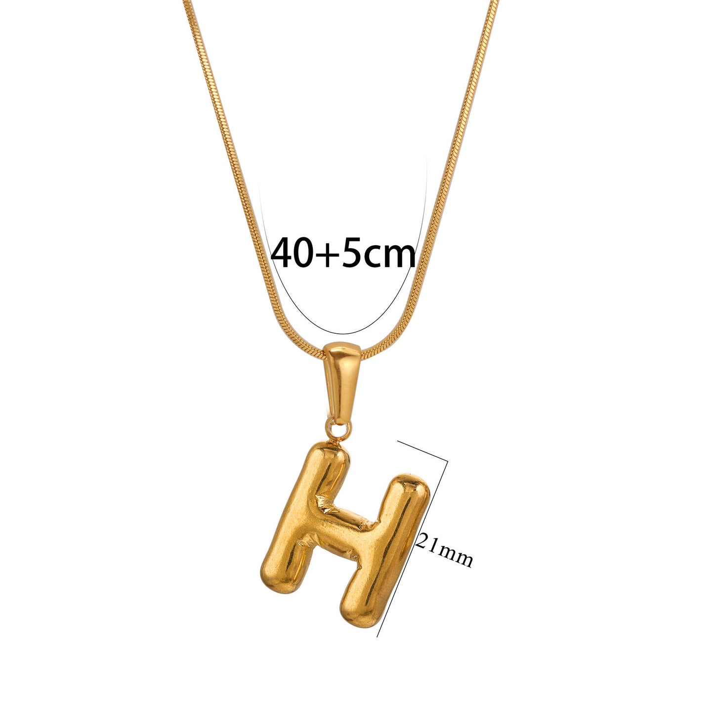 Collana con Pendente Rotondo Minimalista con Lettera per Donna e Uomo Acciaio Inossidabile con Placcatura in Oro 18K Design Geometrico Lucidato Ispirato ai Palloncini