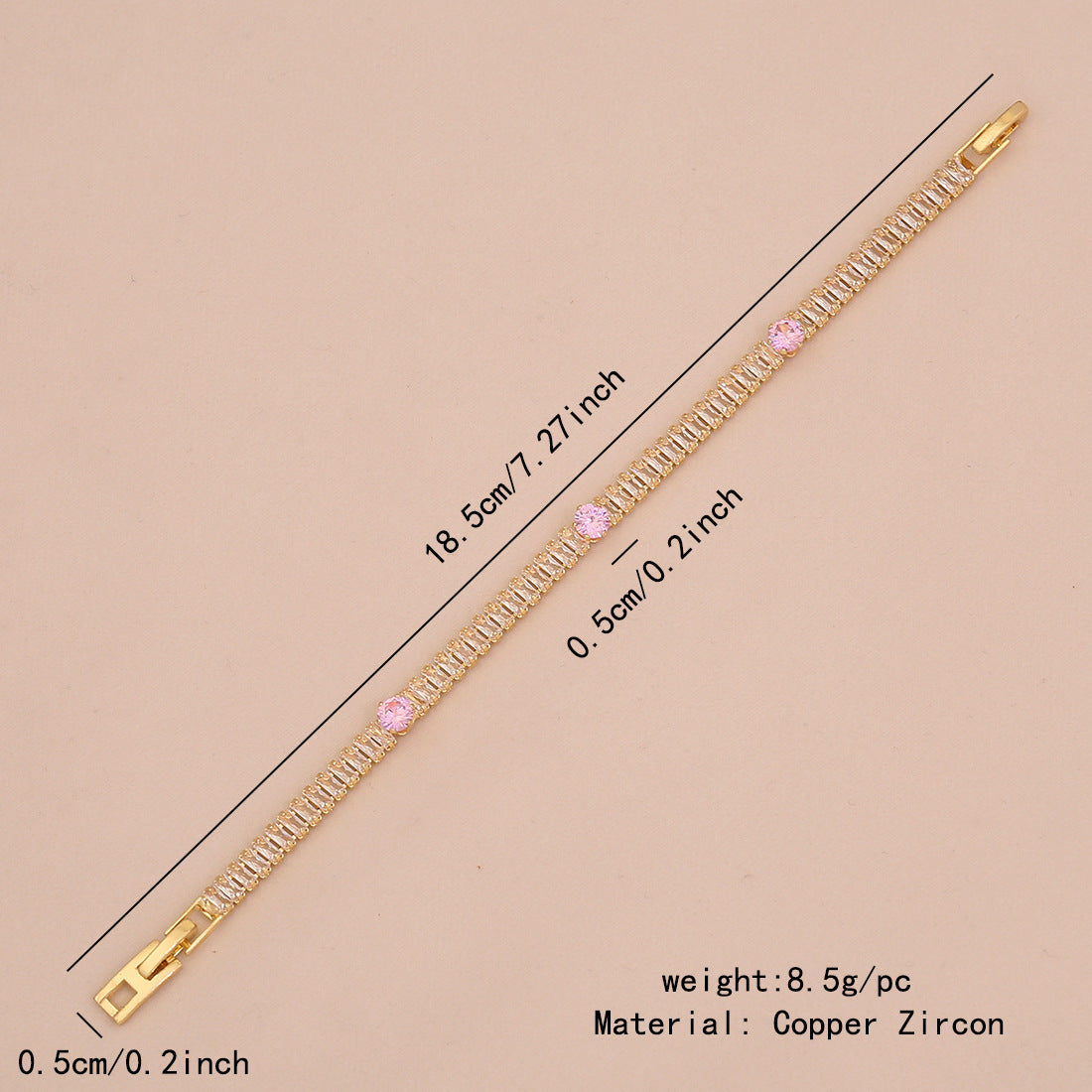 Bracciale da donna con zirconi a forma di goccia e geometrica, stile OL alla moda, con intarsi di strass