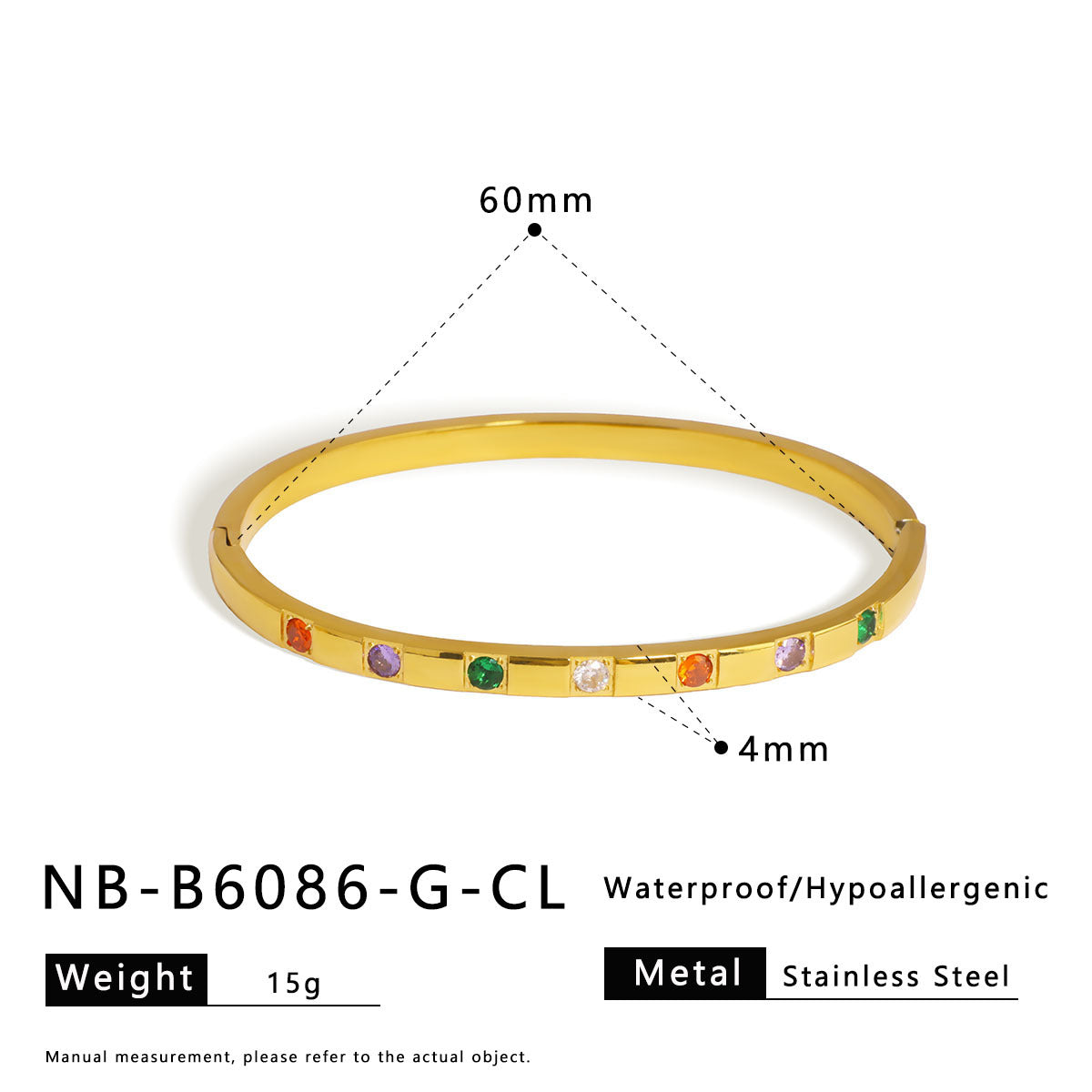 Fashionable 18K Gold Plated Stainless Steel Irregular Star Bracelet for Women