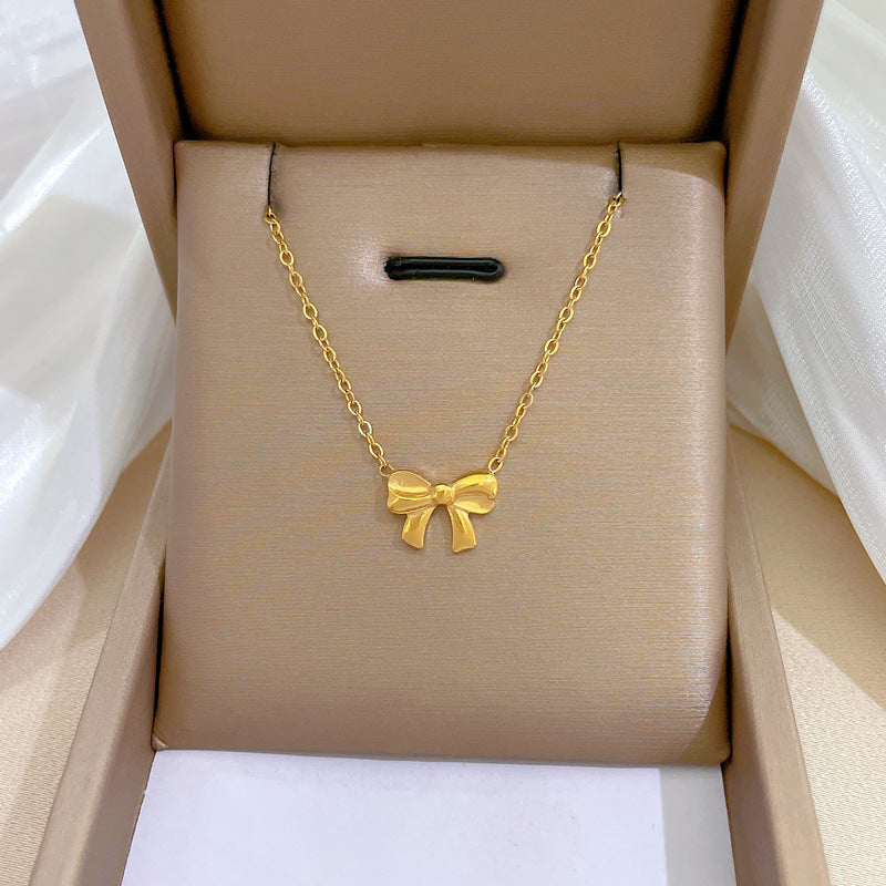 Geometric Minimalist Titanium Steel Plated Necklace with Stainless Steel 304 Pendant for Unisex