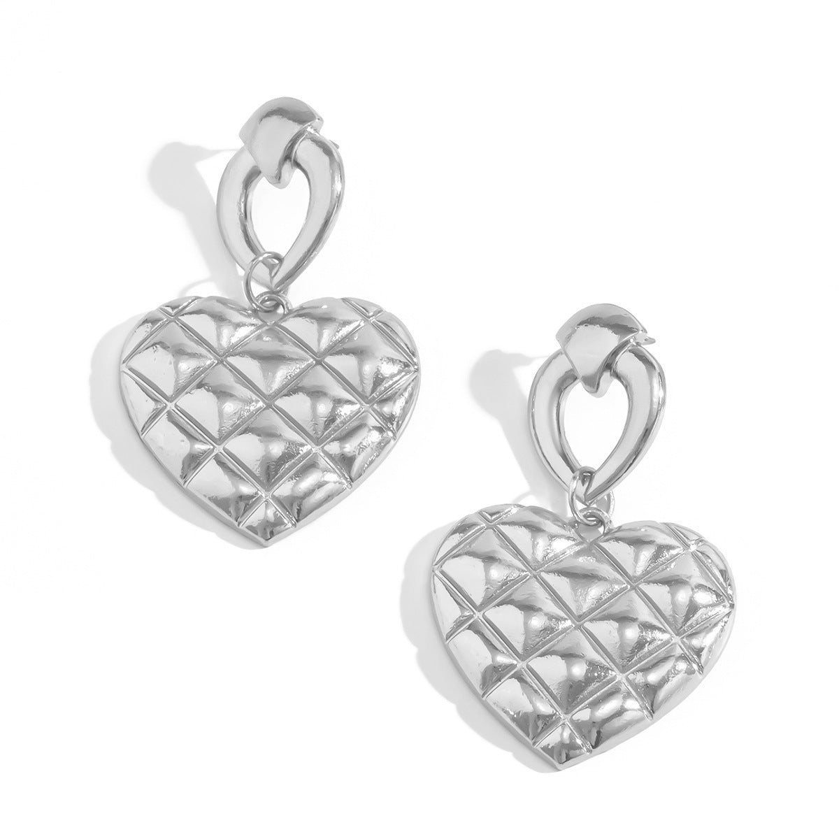 Orecchini Pendenti a Nappa a Cuore Liquido da Donna in Lega con Finitura Galvanizzata, Design Irregolare e Arricciato