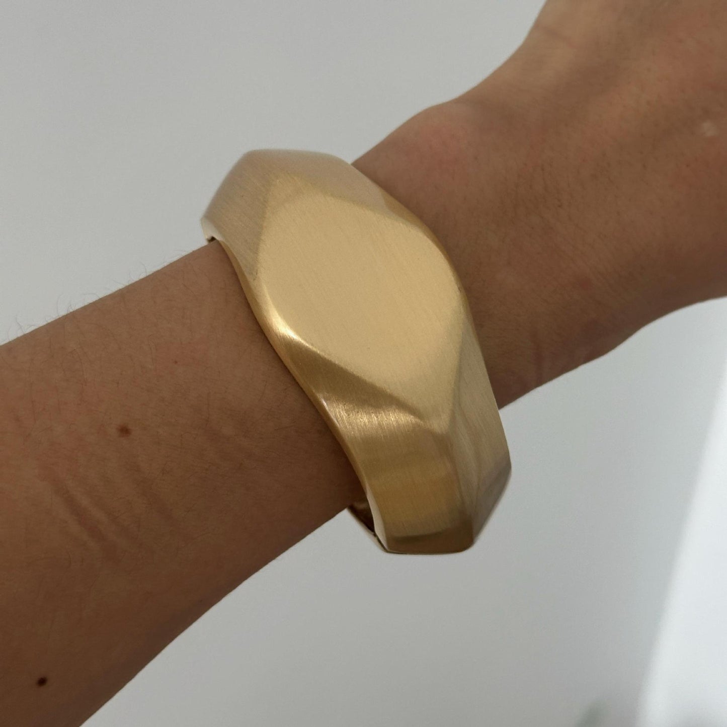 Punk Minimalist Round Geometric Plated Alloy Wide Cuff Bracelet