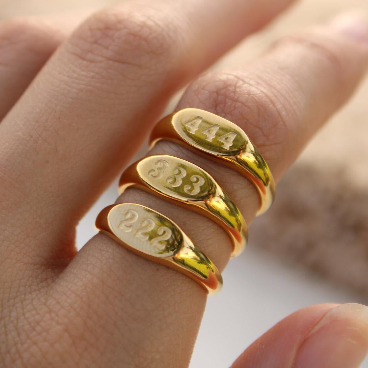Vintage Minimalist Titanium Steel Digit Ring with Plated Finish for Women