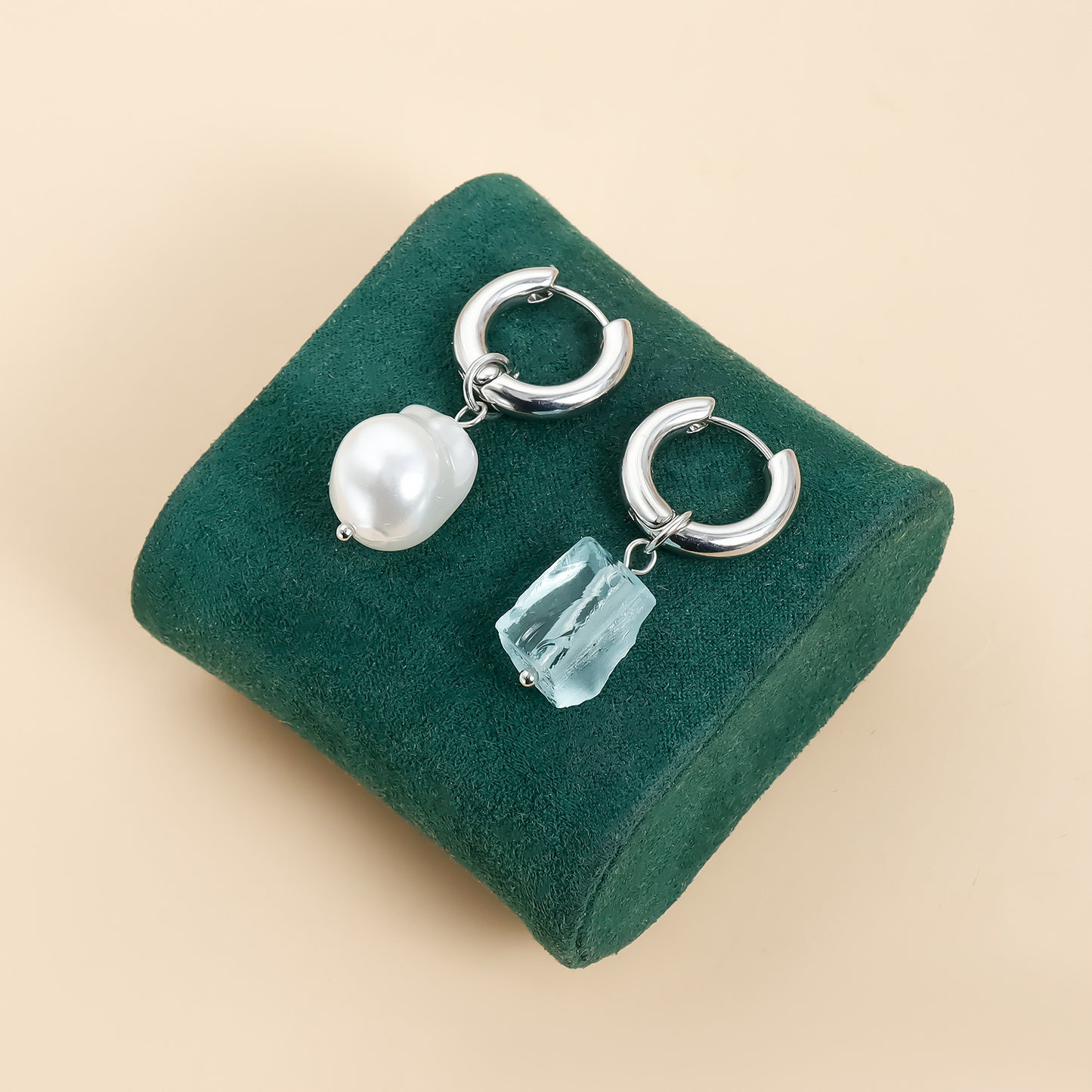 Aretes Geométricos Vintage de Aleación de Zinc con Acabado Galvanizado para Mujer