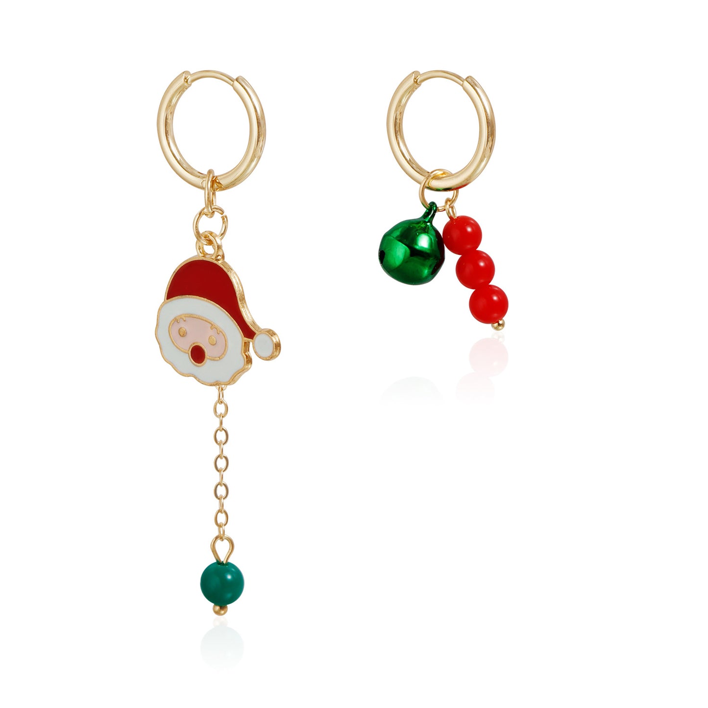 Pendientes colgantes vintage de campana de árbol de Navidad de aleación de zinc geométricos para mujer con acabado chapado