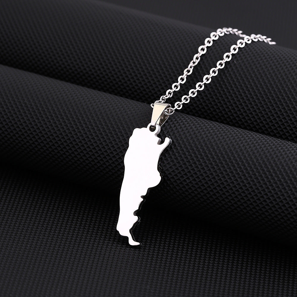 Collana Pendente Geometrica Minimalista in Acciaio Inox con Ciondolo in Acciaio al Titanio e Finitura Placcata, Unisex