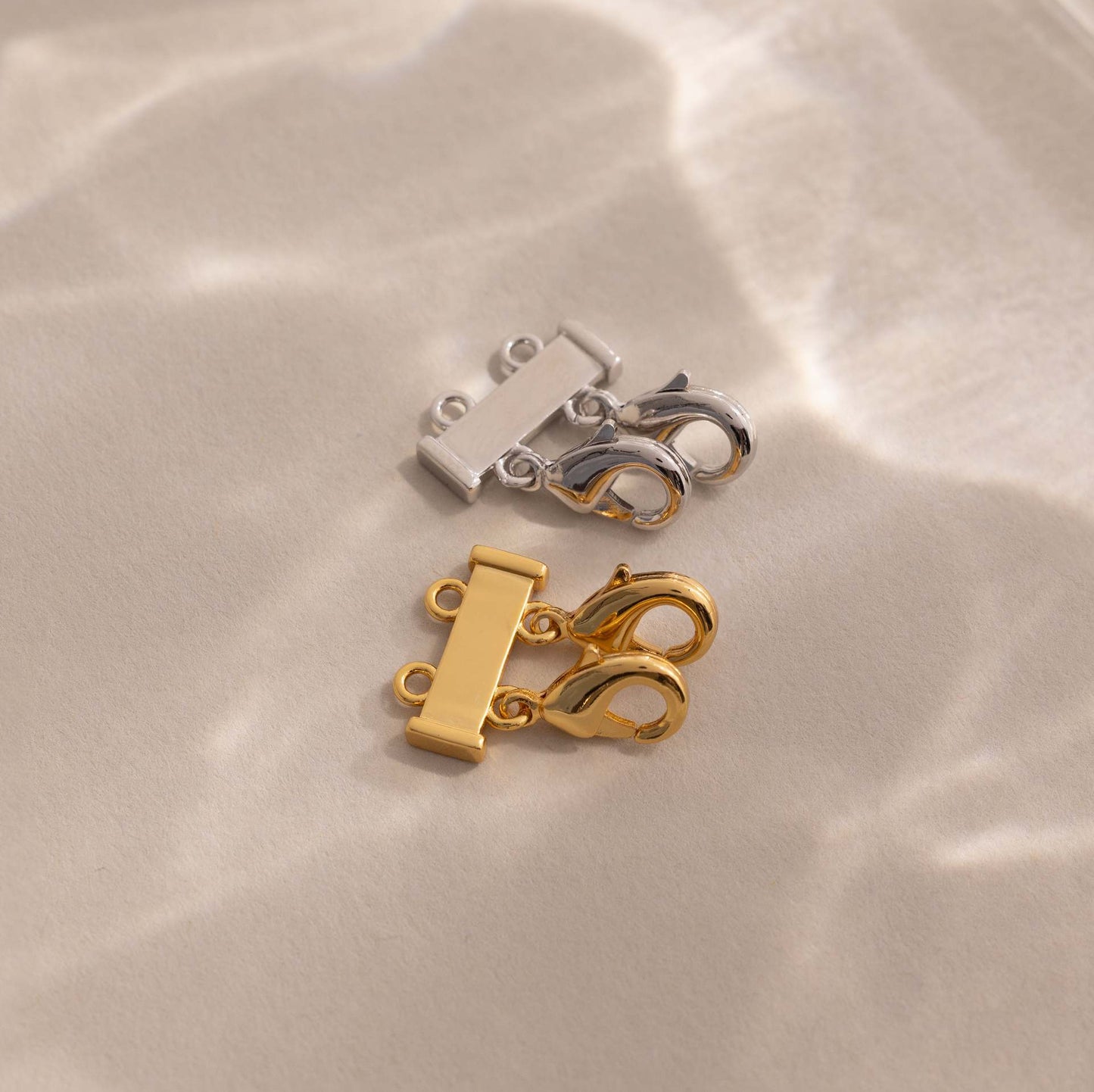 Vintage Geometric Stainless Steel PVD Gold Plated Lobster Clasp Charm Bar
