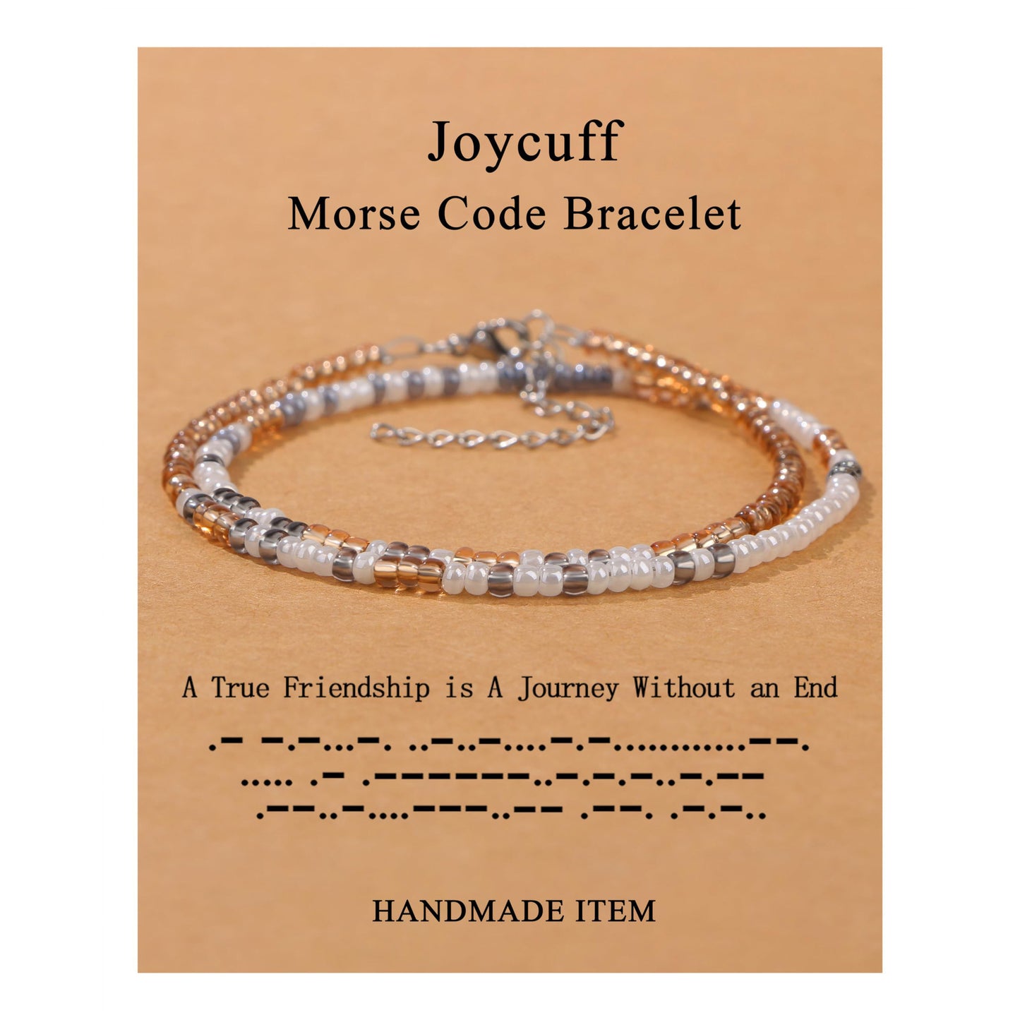 Minimalist Morse Code Letter Beaded Bracelet for Women