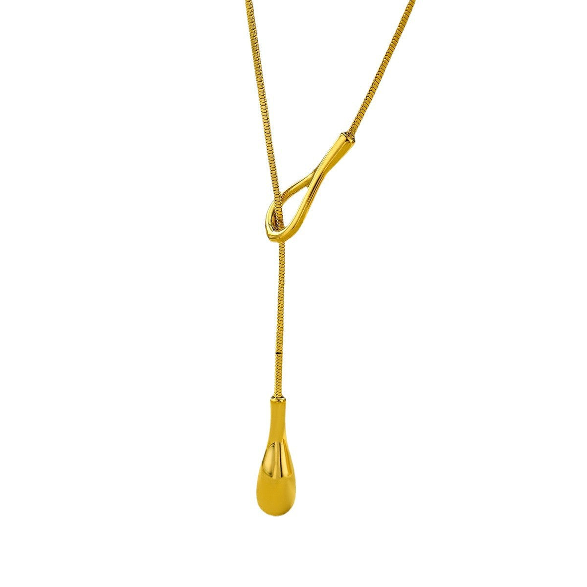 Minimalist Geometric Stainless Steel Necklace with 18K Gold Plating for Women